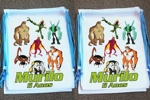Mochilinha Ecobag Sacochila Personalizada Ben 10