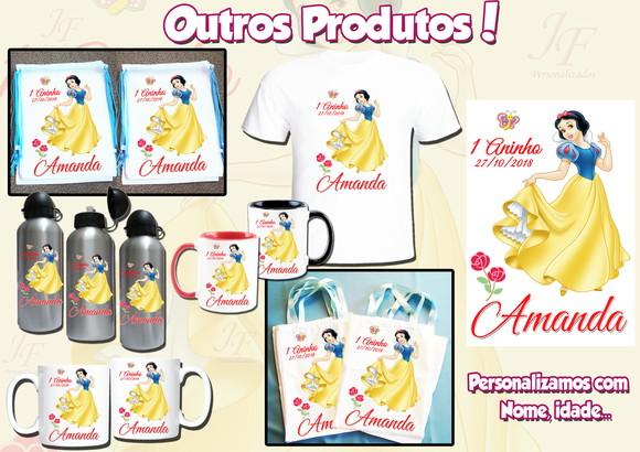 Mochilinha Ecobag Sacochila Personalizada Branca de Neve