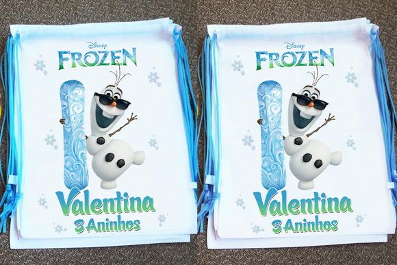 Mochilinha Ecobag Sacochila Personalizada Frozen Fever