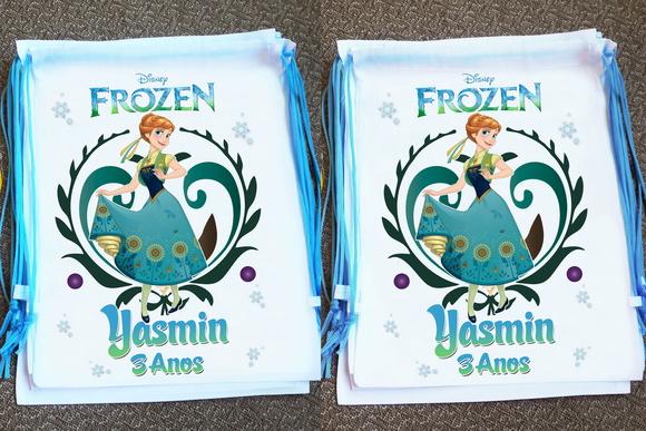 Mochilinha Ecobag Sacochila Personalizada Frozen Fever