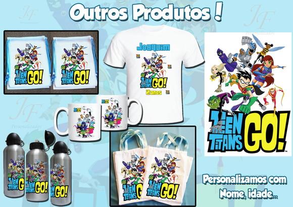 Mochilinha Ecobag Sacochila Personalizada Jovens Titans