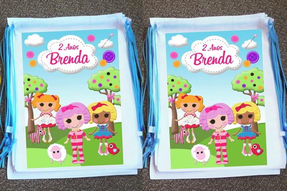 Mochilinha Ecobag Sacochila Personalizada Lalaloopsy