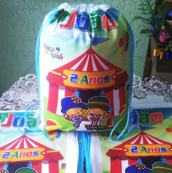 Mochilinha Ecobag Sacochila Personalizada Patati Patatá