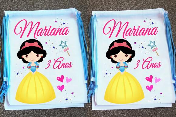 Mochilinha Ecobag Sacochila Personalizada Princesas