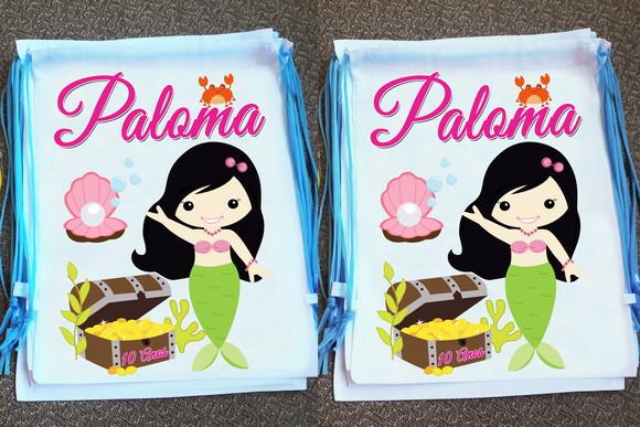 Mochilinha Ecobag Sacochila Personalizadas Sereias