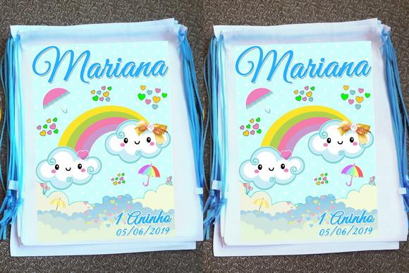 Mochilinha Personalizada Chuva de Bençãos Chuva de Amor