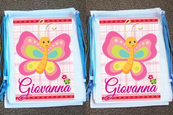 Mochilinha Personalizada Jardim das Borboletas e Flores