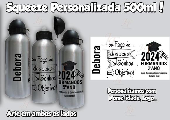 Squeeze Alumínio 500 ml Personalizada Formatura Formandos