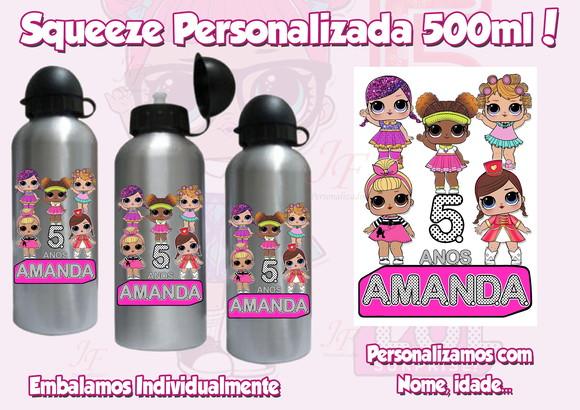 Squeeze Garrafinha 500 ml Personalizada Boneca Lol Surprise