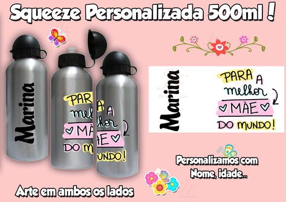 Squeeze Garrafinha 500 ml Personalizada Dia das Mães