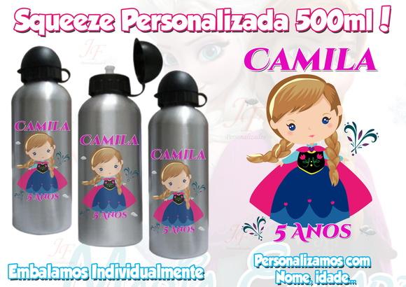Squeeze Garrafinha Alumínio 500 ml Frozen Personalizado
