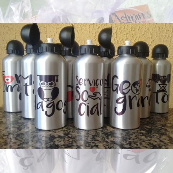 Squeeze Garrafinha Alumínio 500 ml Personalizada Cursos