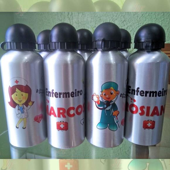 Squeeze Garrafinha Alumínio 500 ml Personalizada Enfermagem