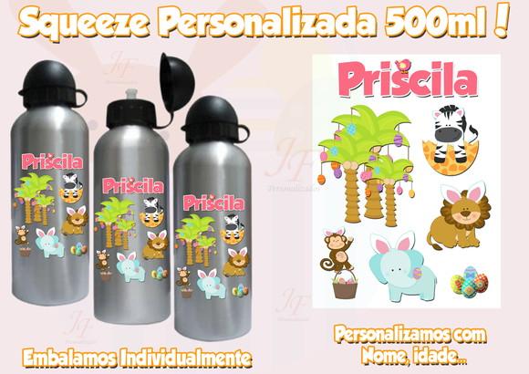 Squeeze Garrafinha Alumínio 500 ml Personalizada Páscoa