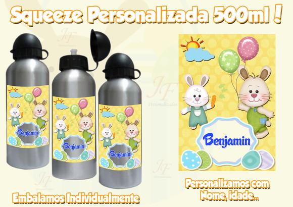 Squeeze Garrafinha Alumínio 500 ml Personalizada Páscoa