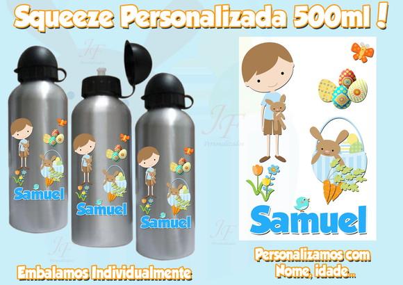 Squeeze Garrafinha Alumínio 500 ml Personalizada Páscoa