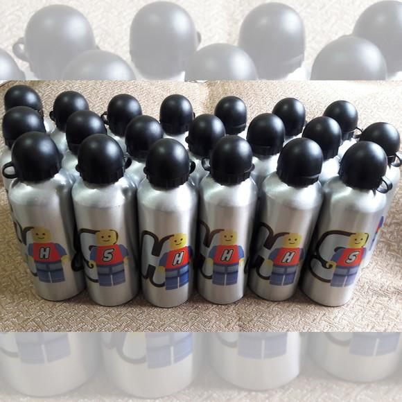Squeeze Garrafinha Alumínio 500 ml Personalizada Tema Lego