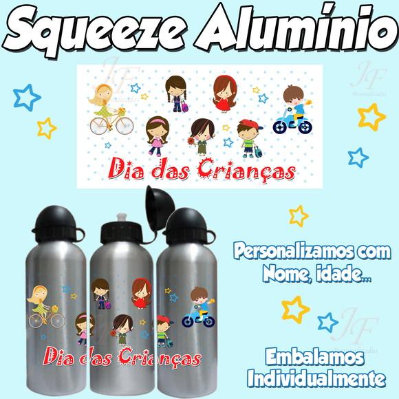 Squeeze Garrafinha Alumínio Personalizada Dias das Crianças