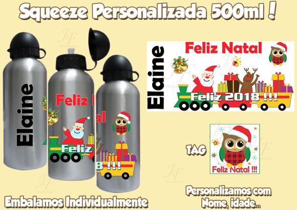 Squeeze Garrafinha Alumínio Personalizada Natal Professores