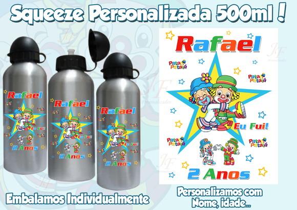Squeeze Garrafinha Alumínio Personalizada Patati Patatá