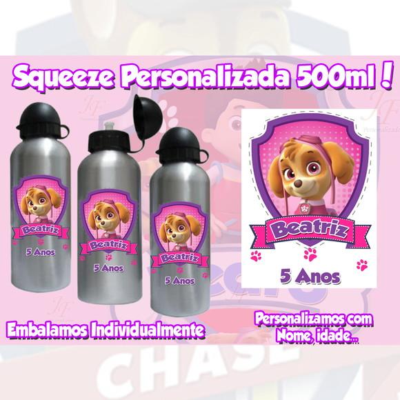 Squeeze Garrafinha Alumínio Personalizada Patrulha Canina