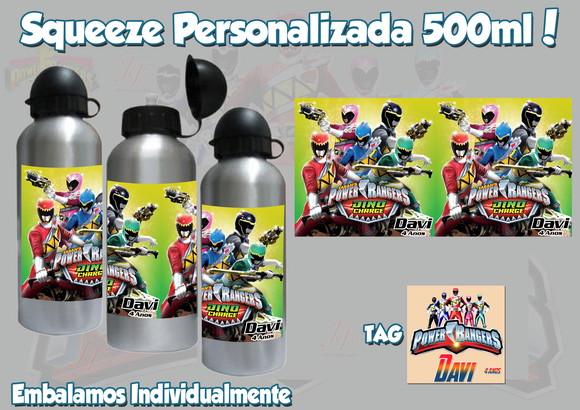 Squeeze Garrafinha Alumínio Personalizada Power Rangers