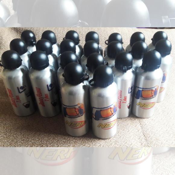 Squeeze Garrafinha em Alumínio 500ml Personalizada Tema Nerf