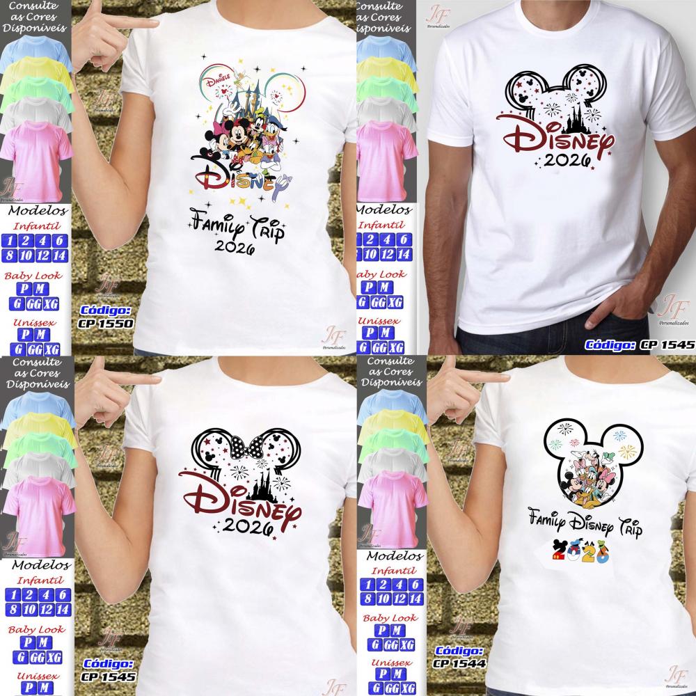 Camisa Viagem Família Disney | 03 Unidades | Trip Vacation