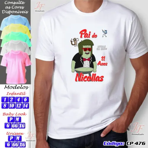 01 Camiseta Adulto Infantil Apenas um Show Personalizada
