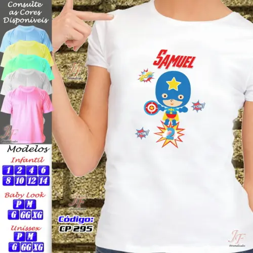 01 Camiseta Adulto Infantil Capitão América Personalizada