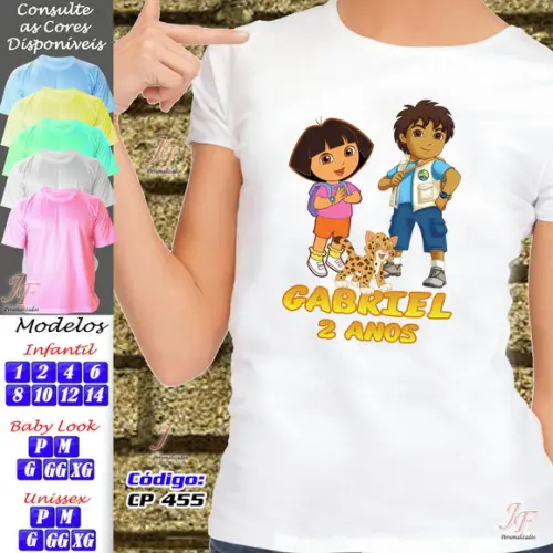01 Camiseta Adulto Infantil Diego Personalizada