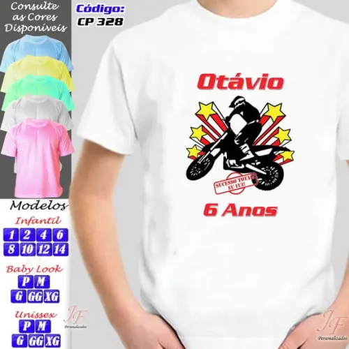 01 Camiseta Adulto Infantil Esportes Personalizada