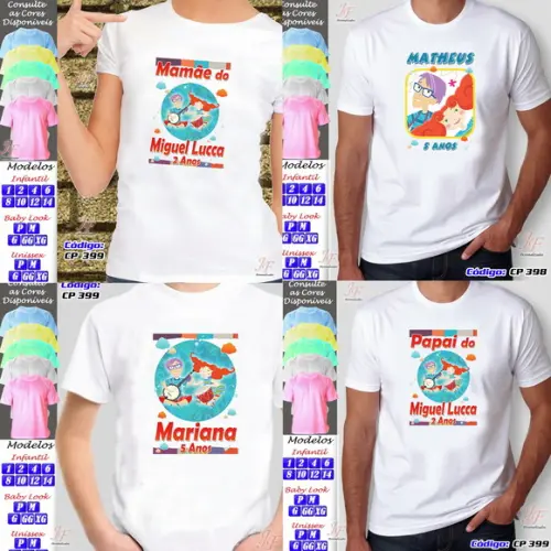 01 Camiseta Adulto Infantil Palavra Cantada Personalizada