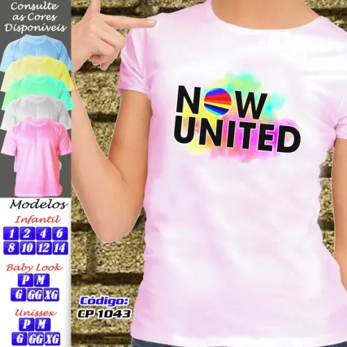 01 Camiseta Adulto Infantil Now United Personalizada