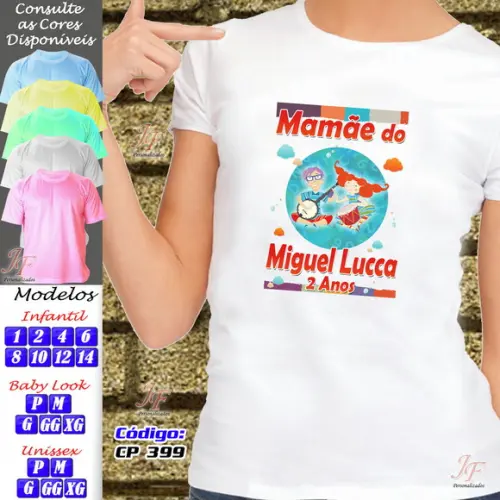 01 Camiseta Adulto Infantil Palavra Cantada Personalizada