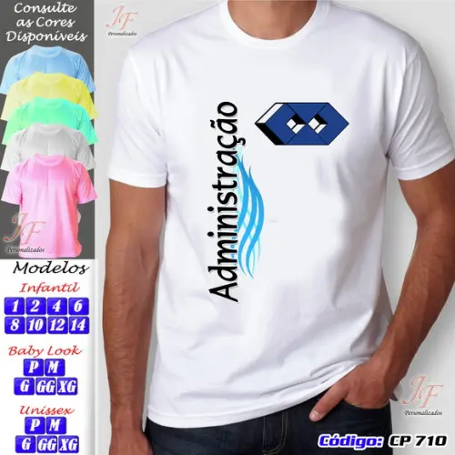 01 Camiseta Adulto Infantil Personalizada Administração