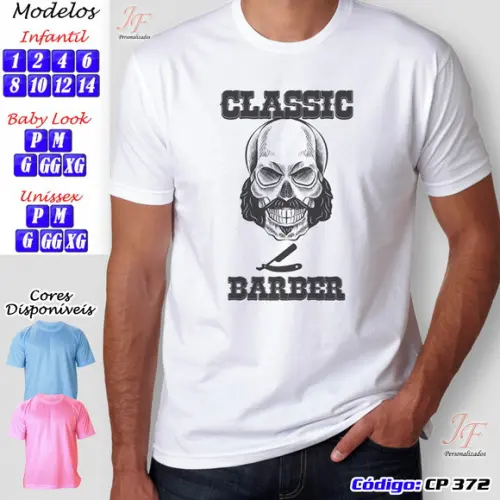 01 Camiseta Adulto Infantil Personalizada Barbeiro