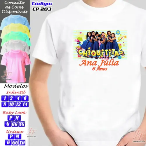 01 Camiseta Adulto Infantil Personalizada Chiquititas