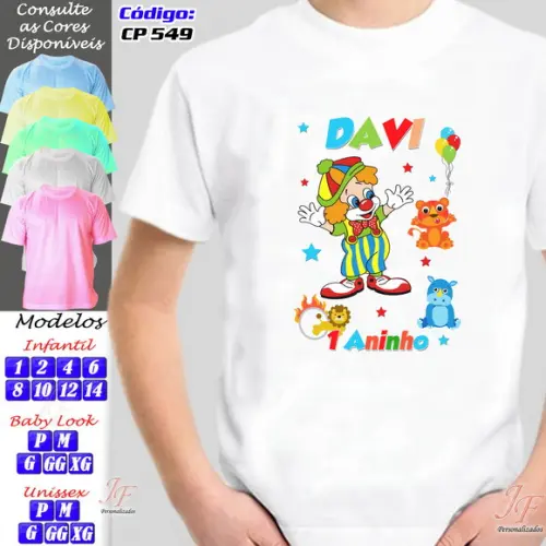 01 Camiseta Adulto Infantil Personalizada Circo