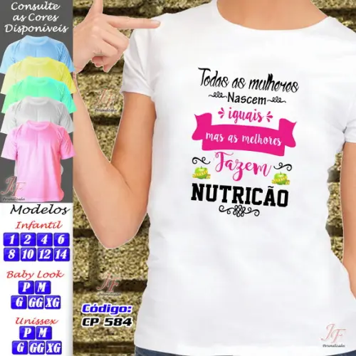 01 Camiseta Adulto Infantil Personalizada Curso Nutrição