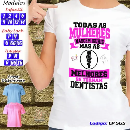01 Camiseta Adulto Infantil Personalizada Curso Odontologia