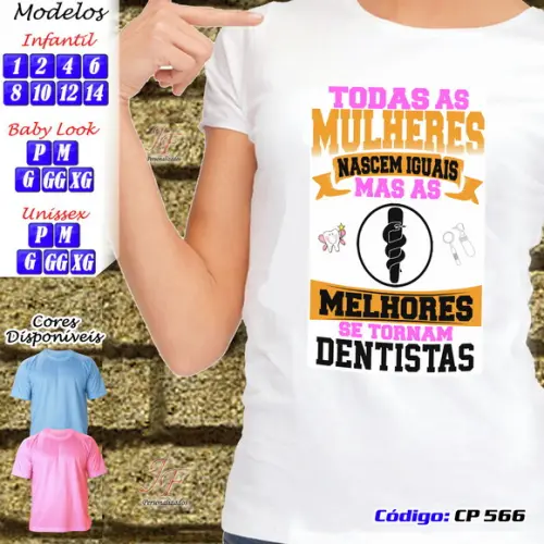 01 Camiseta Adulto Infantil Personalizada Curso Odontologia
