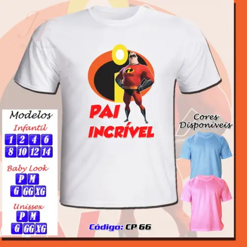 01 Camiseta Adulto Infantil Personalizada Dia dos Pais