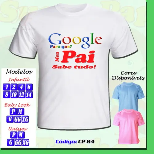 01 Camiseta Adulto Infantil Personalizada Dia dos Pais
