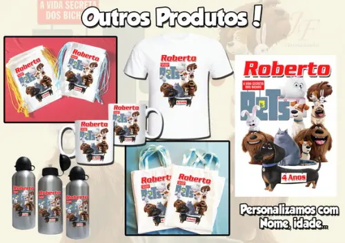 01 Camiseta Adulto Infantil Personalizada Filme Pets