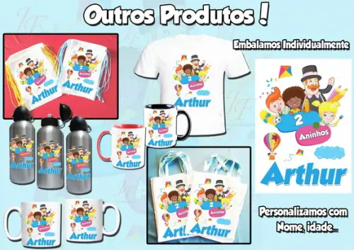 01 Camiseta Adulto Infantil Personalizada Mundo Bita