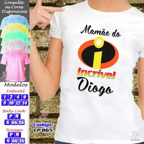 01 Camiseta Adulto Infantil Personalizada Os Incríveis