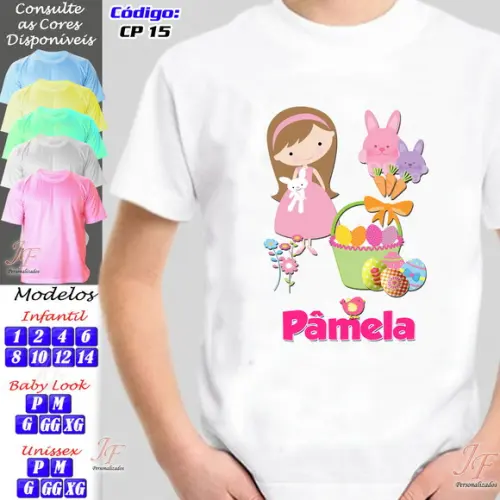 01 Camiseta Adulto Infantil Personalizada Páscoa