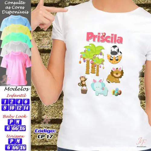 01 Camiseta Adulto Infantil Personalizada Páscoa
