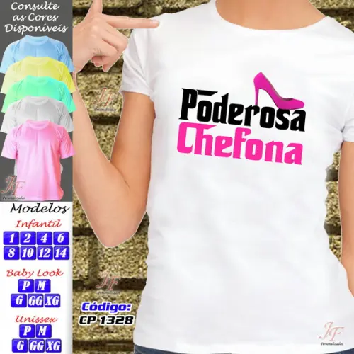 01 Camiseta Adulto Infantil Poderoso Chefinho Chefona